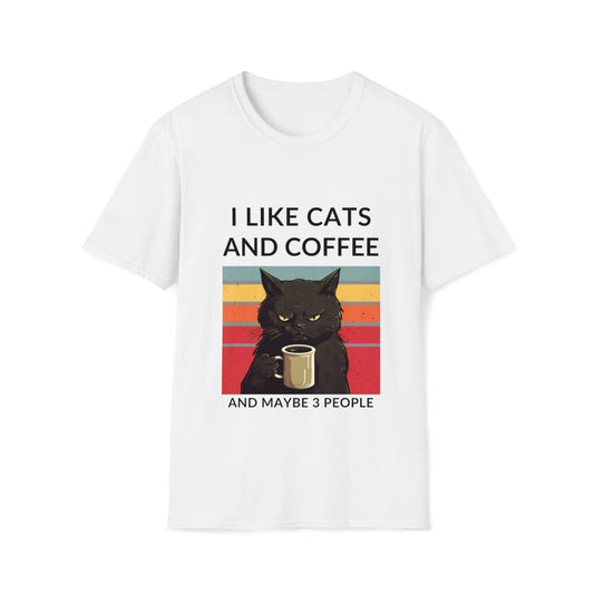 I Love Cats & Coffee - Unisex Soft Style Gildan T-Shirt